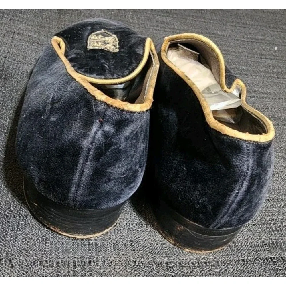 Vintage BALLY‎ Siesta Bespoke Black Slip-on Alpha Sole Men Size 9 Velvet 80s 90s